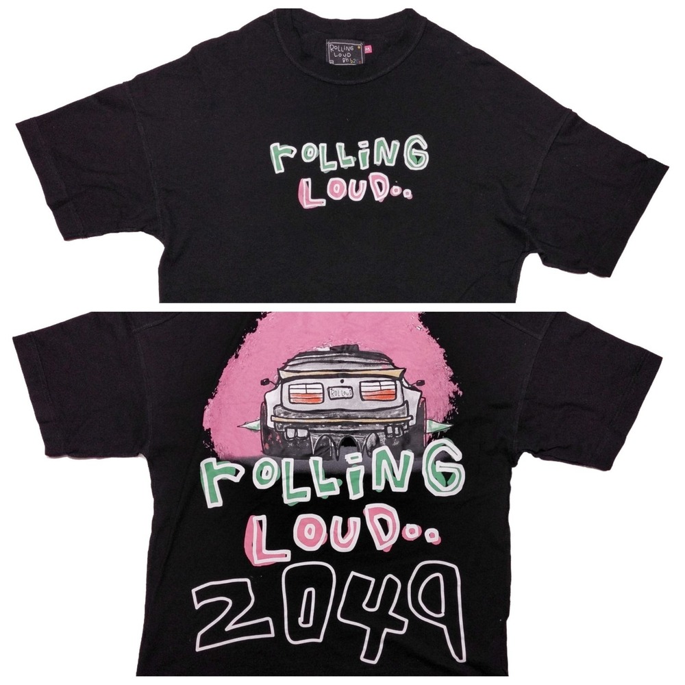 B2SS‎ Rolling Loud Festival Short Sleeve T-Shirt 2022 Miami 2049 Black Medium M